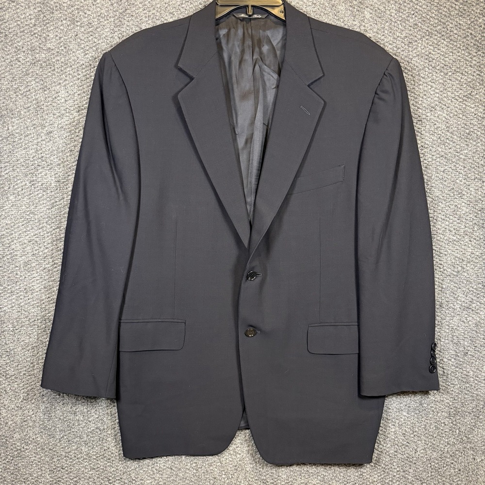 Canali for Bloomingdales Blazer IT 52 US 42R Black 100% Wool Italy Sport Coat